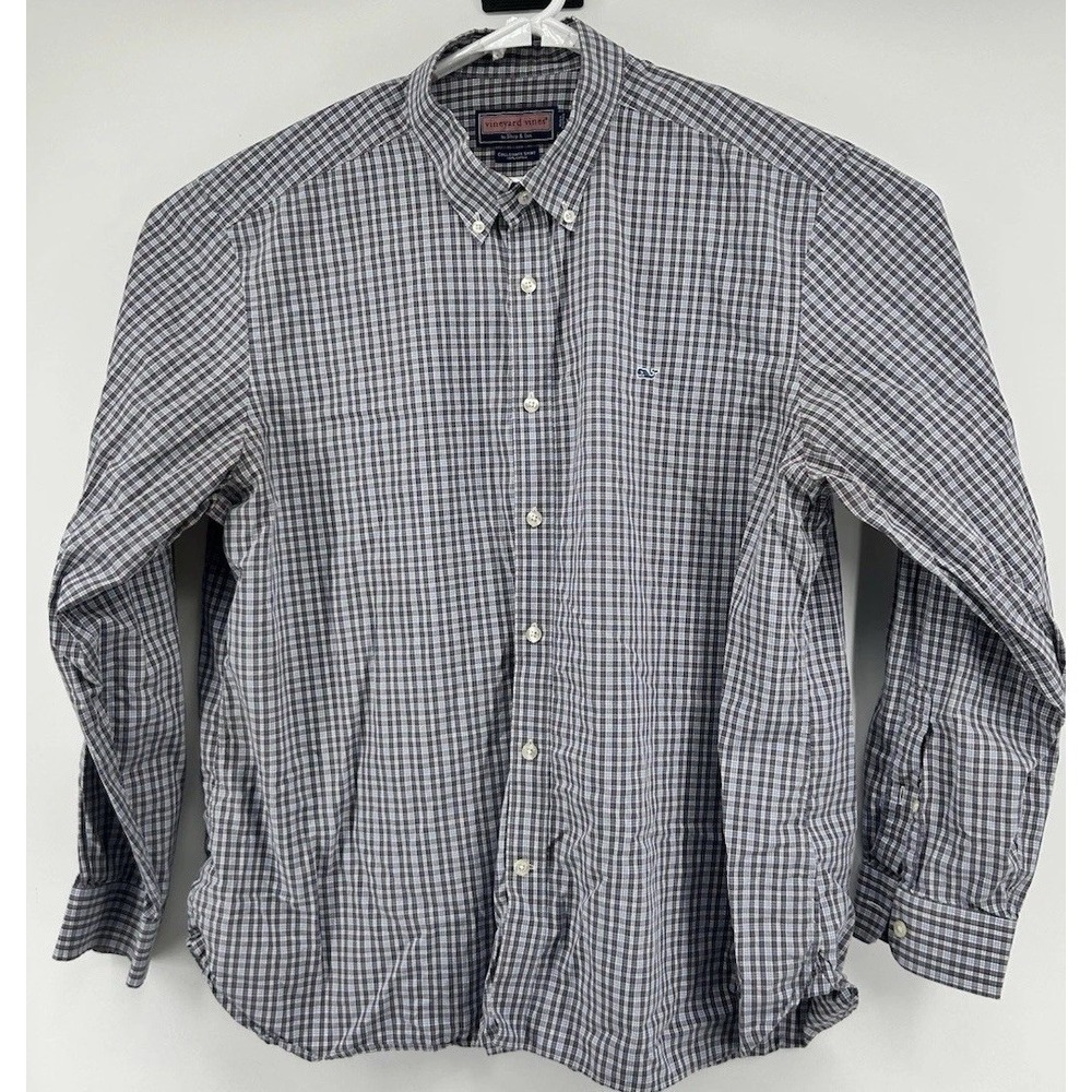 Vineyard‎ Vines Collegiate Shirt Cotton Long Sleeve Button Down Multicolored XL